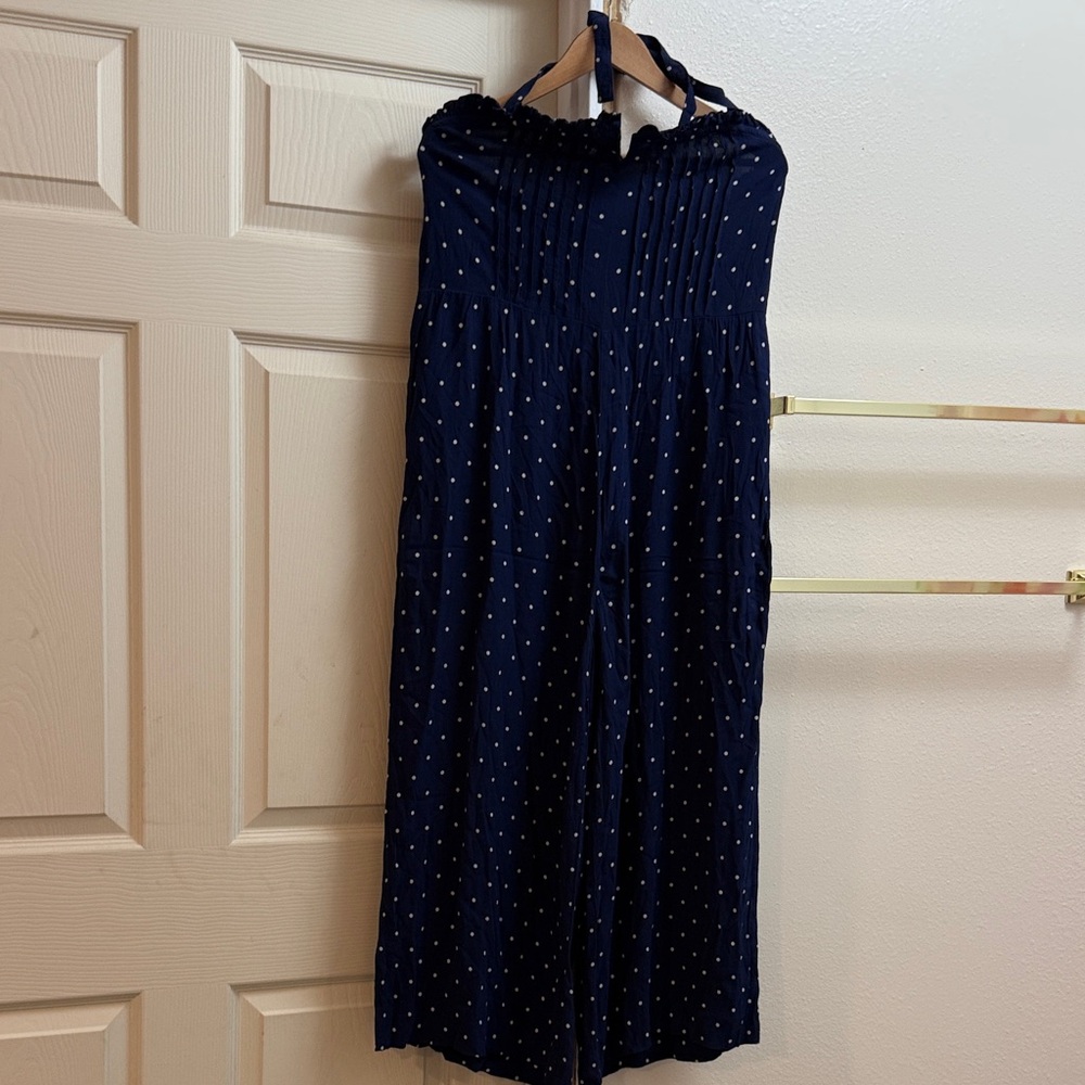 Madewell Navy Polka Dot Jumpsuit
